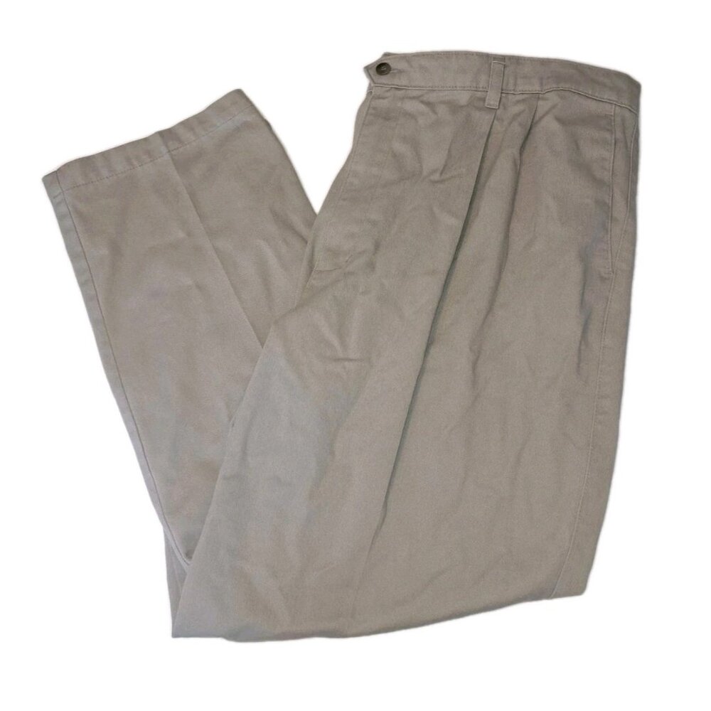 Dockers Mens Beige Pants Size 44x30 Pleated Front Khakis